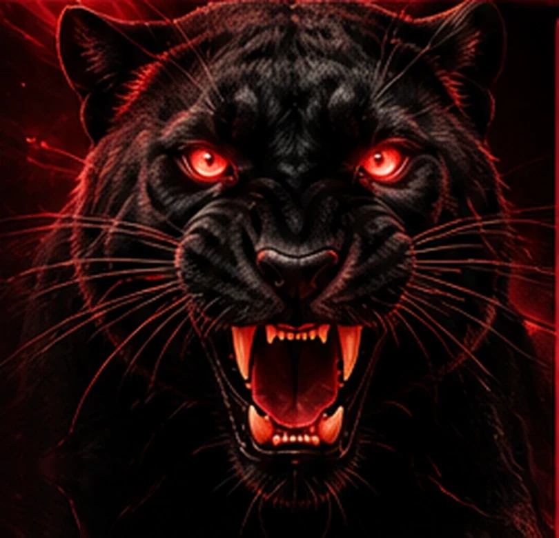 Pantera negra con ojos rojos — elemento gráfico de la marca Alpha Beast