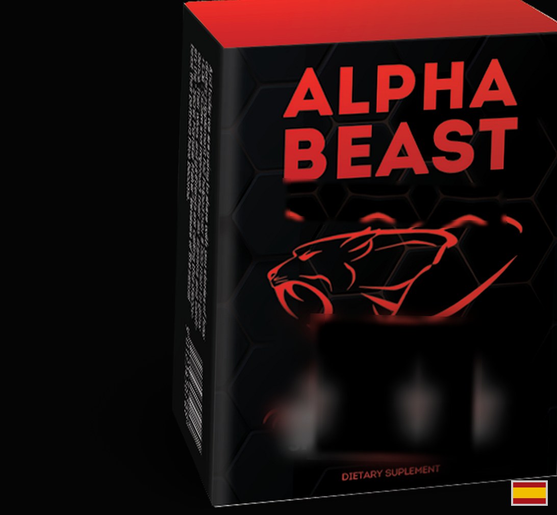 Alpha Beast — envase del complemento alimenticio con el logotipo de la pantera